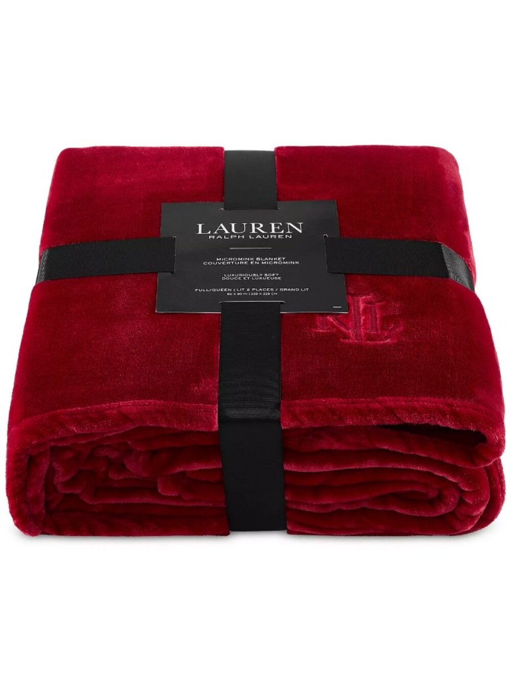 Ralph Lauren Classic Micromink Blanket Full / Queen RED 90"x90" Luxuriously Soft - Picture 1 of 6